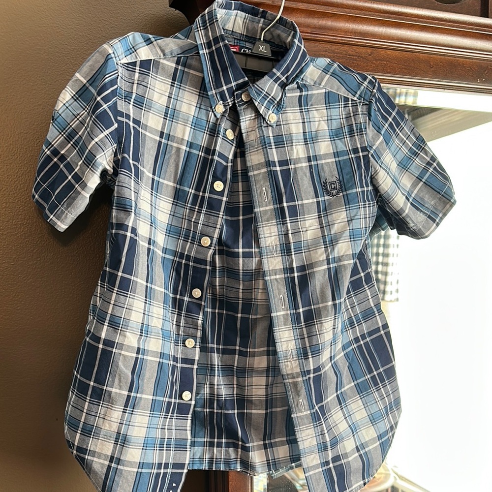 Chaps Blue Plaid Kids Shirt
